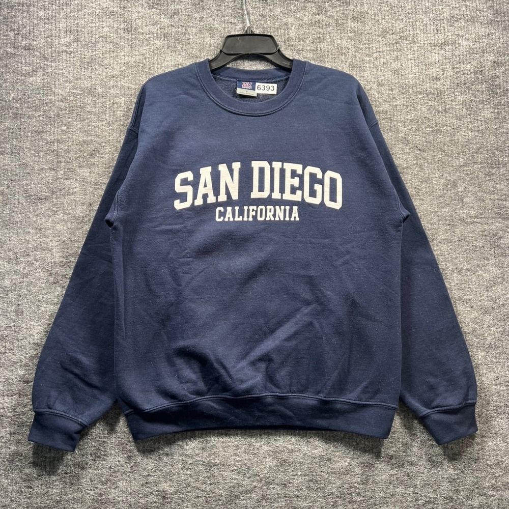 MV Sport San Diego California Navy Blue Graphic Crewneck Sweatshirt Medium